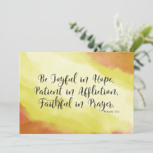 Carte Romains 12:12 Joyeux dans Hope Christian Bible Car