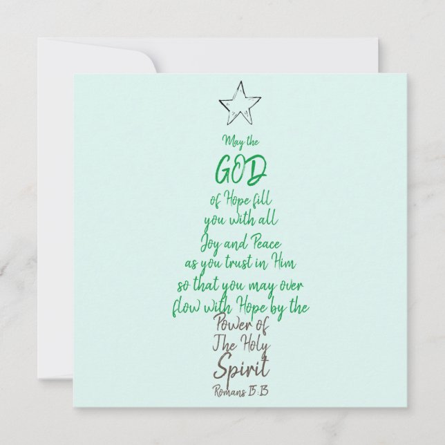 Carte Romains 15:13 God Hope Joy & Peace Christmas Card (Devant)