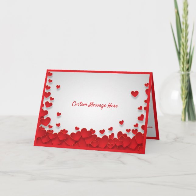 Carte Romance de la Saint-Valentin Amour & Cœurs Rouges (Devant)