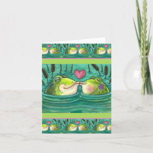 Carte ROMANCE D'ÉTANG COLORÉ ET CUTE, Blanc
