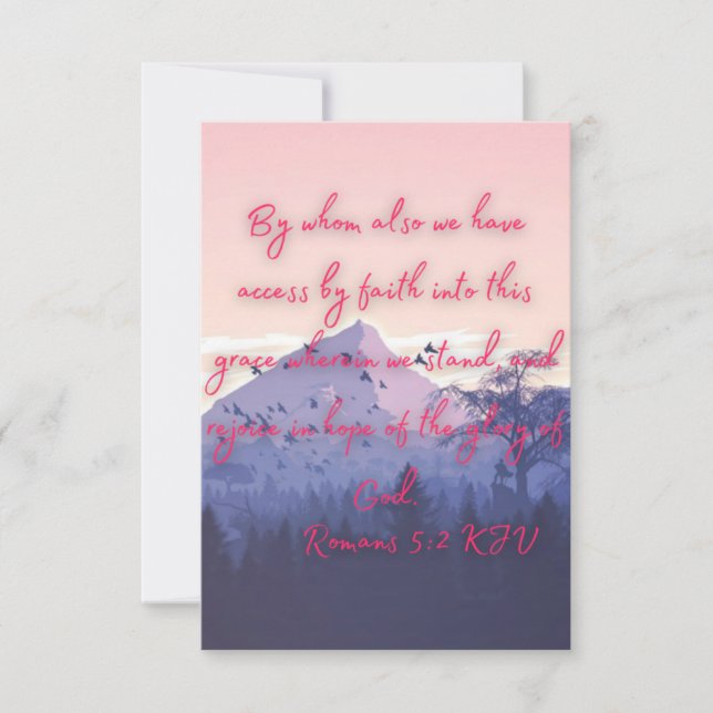 Carte Romans 5:2 KJV Bible Verse Pic Flat Salutation (Devant)