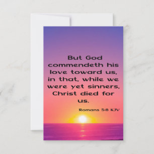 Carte Romans 5:8 KJV Bible Scripture Pic Grey Card