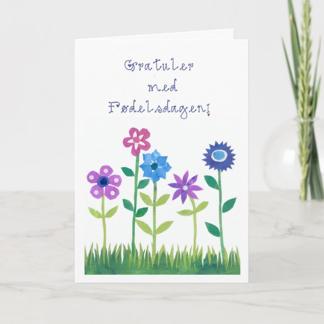 Carte Romantic Birthday Card avec Norvège Greeting (Devant)