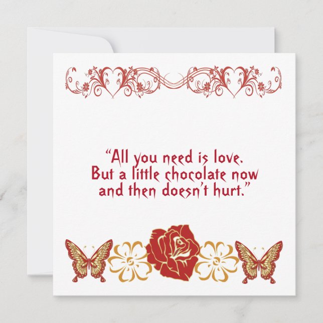 Carte Romantic Funny Love Citation de l'amour doux Flora (Devant)