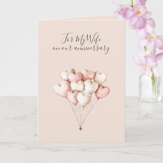 Carte Romantic I Love You Anniversary Pink Hearts (Orchidée)