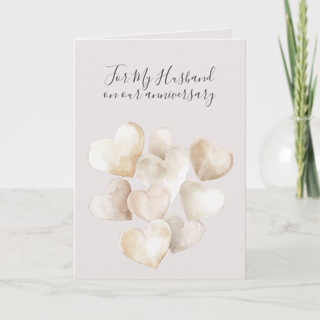 Carte Romantic I Love You Anniversary Warm Stone Hearts (Devant)