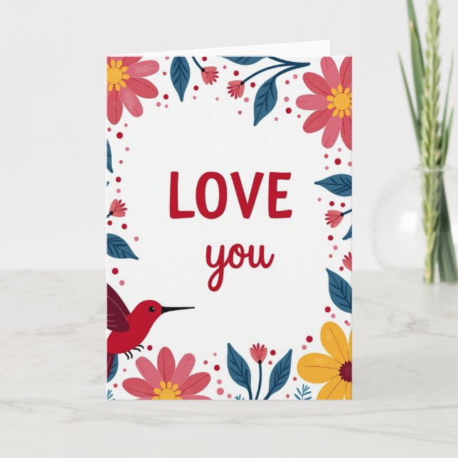 Carte Romantic Love Floral Card (Devant)