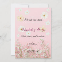 Romantic Pastel Pink and White Floral Wedding Invi