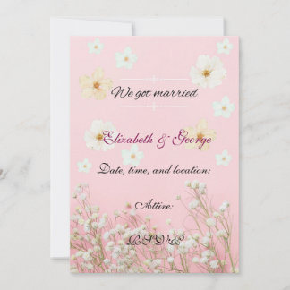 Carte Romantic Pastel Pink and White Floral Wedding Invi
