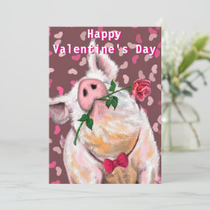 Carte Romantic Pig Funny Valentine's Day Card