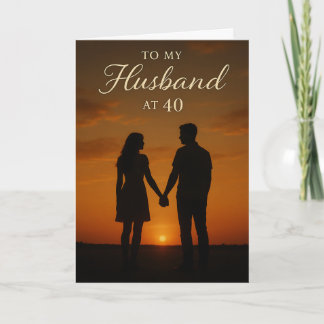 Carte Romantic Sunset Silhouette 40th Birthday