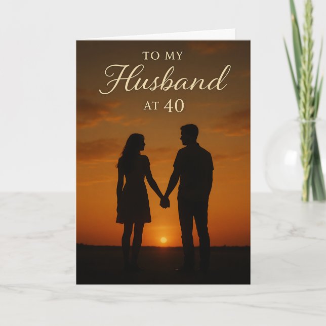 Carte Romantic Sunset Silhouette 40th Birthday (Devant)