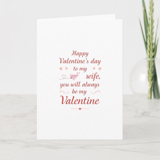 Carte Romantic Valentine Message for Wife (Devant)