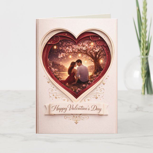Carte Romantic Valentine's Day Folded Greeting Card: Hea (Devant)