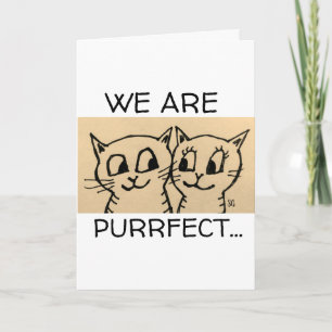 CARTE ROMANTIQUE CAT ART COUPLE