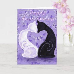 Carte romantique Couple Chat Anniversaire