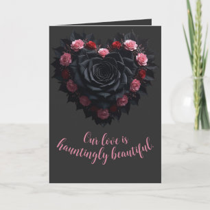 Carte Romantique Gothique et Rose Noire Mélancolique
