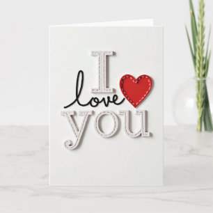 Carte romantique « Je t'aime » cœur
