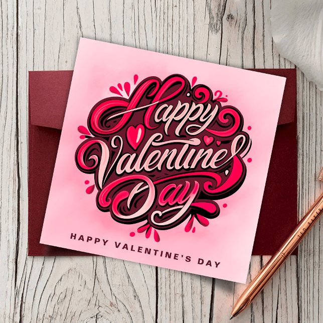 Carte Romantique Joyeuse Saint-Valentin Personnalisé (Créateur téléchargé)