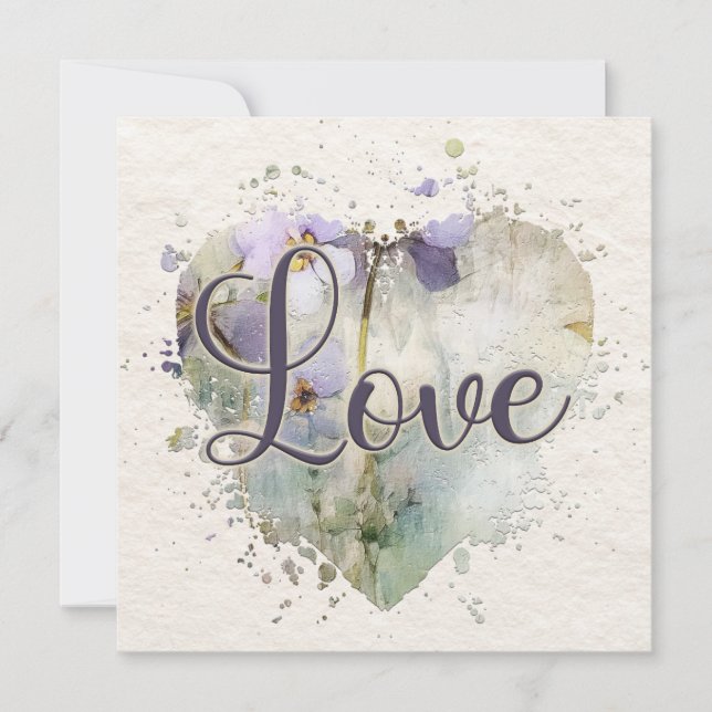 Carte Romantique Love Heart Note (Devant)