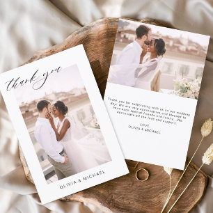 Carte romantique minimaliste de Merci mariage