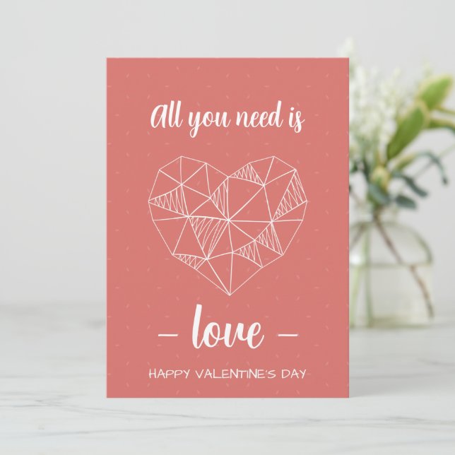 Carte Romantique Personnalisée Saint-Valentin (Debout devant)