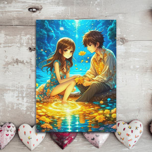 Carte Romantique Saint Valentin Anime Couple