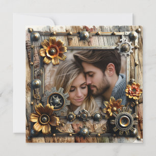 Carte Romantique Steampunk Mariage personnalisé