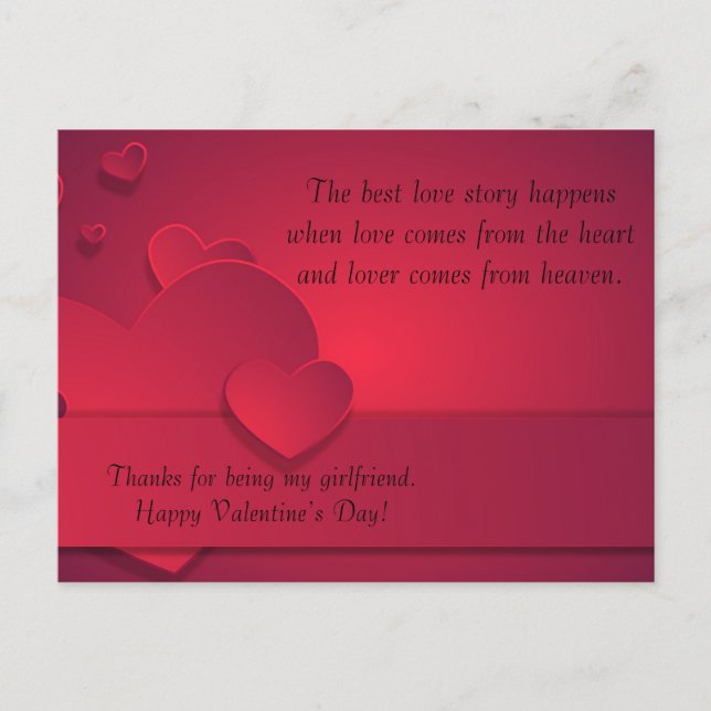 Carte Romantique Valentine (Devant)