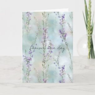 Carte Romantique violet Mariage d'amour Floral