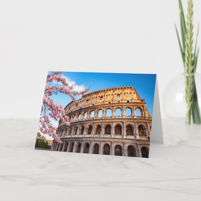 Carte Rome Colosseum Italy Painted (Devant)