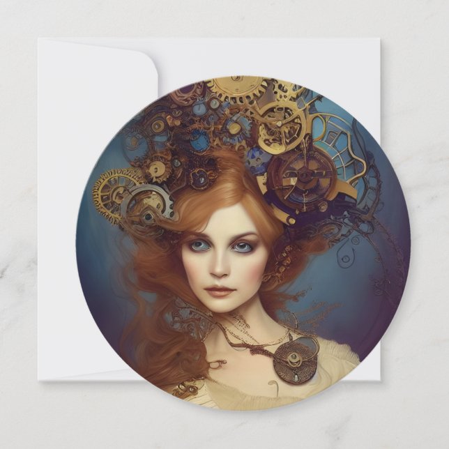 Carte ronde Imaginaire Steampunk Alice (Devant)