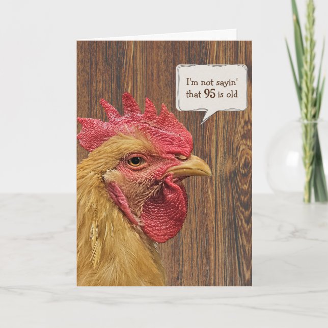 Carte Rooster 95e Humour d'anniversaire (Devant)