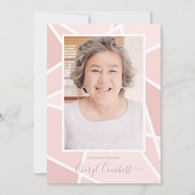 Carte Rose Abstrait Dans Les Funérailles De Mémoire Amou (Devant)