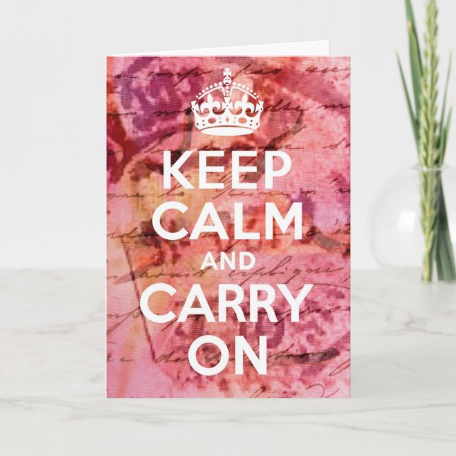 Carte Rose Abstrait Garder le calme et continuer (Devant)