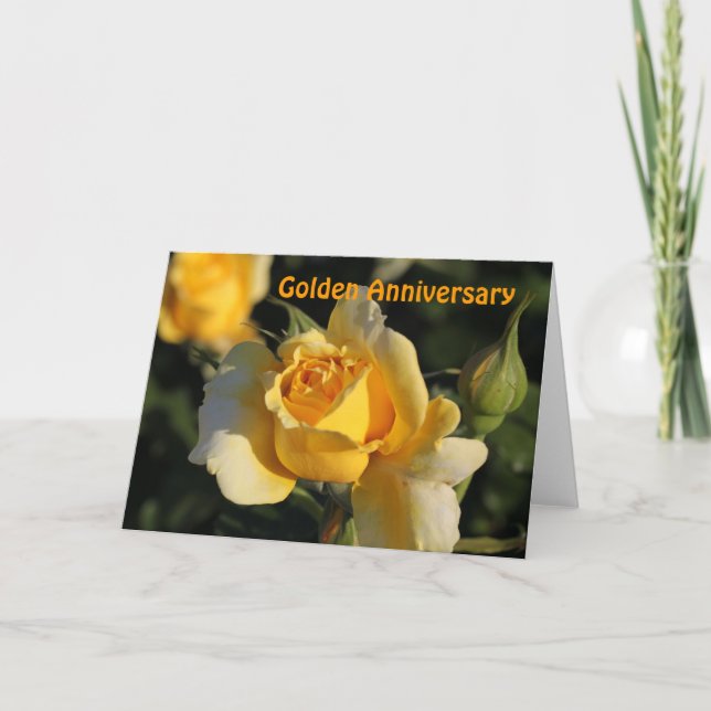 Carte Rose Anniversaire d'or (Devant)