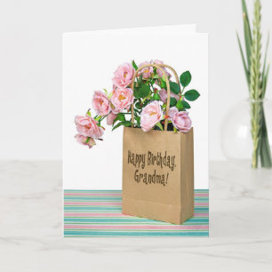Carte Rose Birthday Roses pour grand-mère
