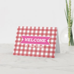 Carte  rose Blanc Bordure Plaid Motif sans soudure
