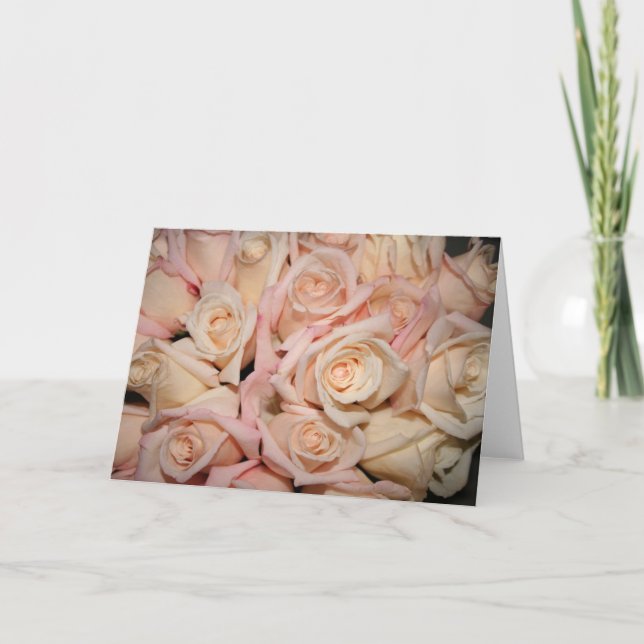 Carte rose blanc de rose (Devant)