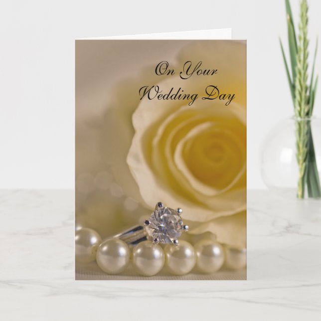 Carte Rose blanche, anneau et perles Blended Family Mari (Devant)