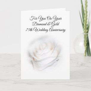 Carte Rose blanche Personnalisée 75e anniversaire de Mar