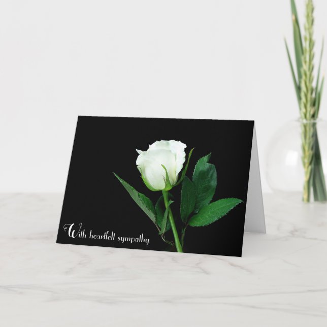 Carte Rose blanche sur la sympathie noire (Devant)