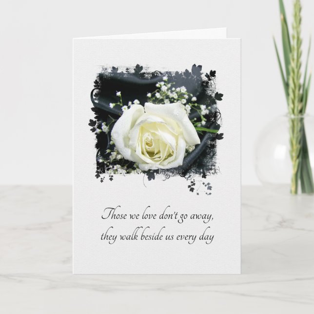 Carte Rose blanche sympathique (Devant)