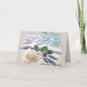 Carte Rose Blanche Sympathique Sur Le Sable De Plage