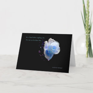 Carte "Rose bleu poudre" / "Avant"