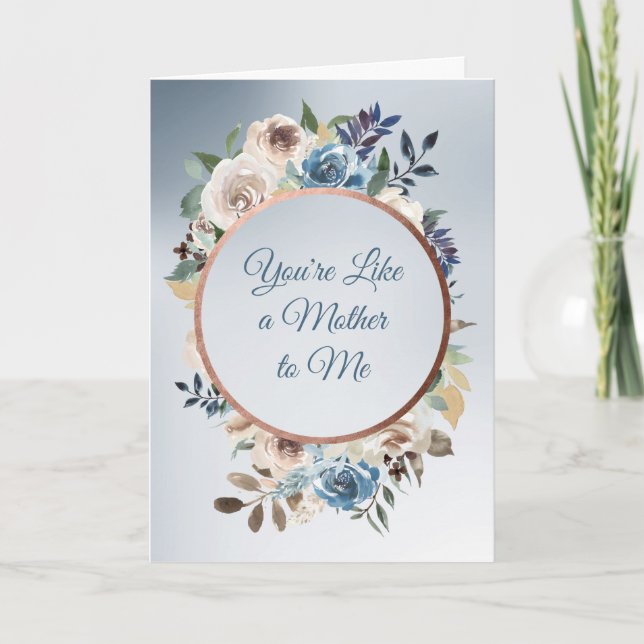 Carte Rose Bleue et Blanche comme une fête des mères (Devant)