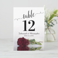 Rose Bourgogne Elégant Table Numéro Grand