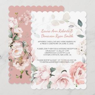 Carte Rose Bruyant Hummingbirds Sage Greenery Réception