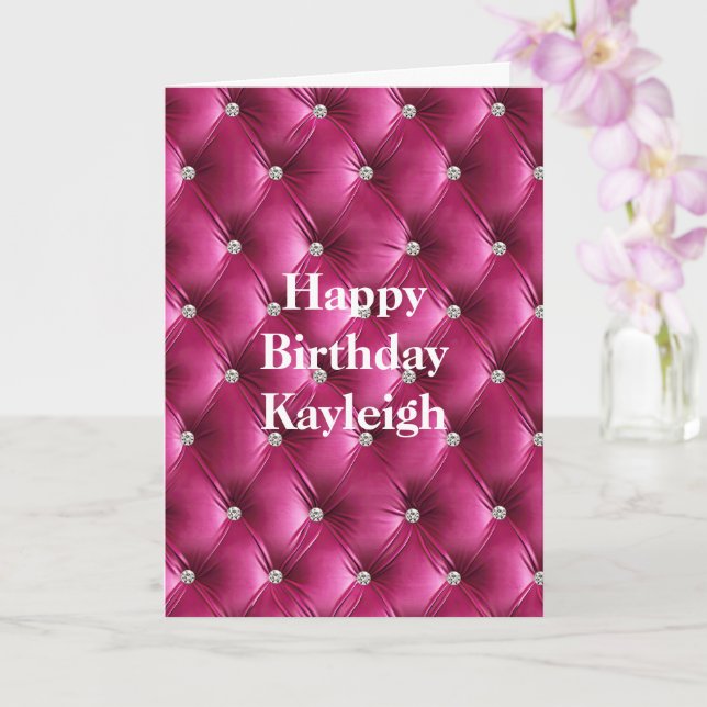 Carte Rose Chaud Faux Velvet Anniversaire (Orchidée)