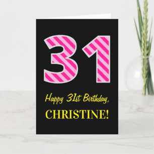 Carte Rose d'amusement barré "31" ; Joyeux 31ème